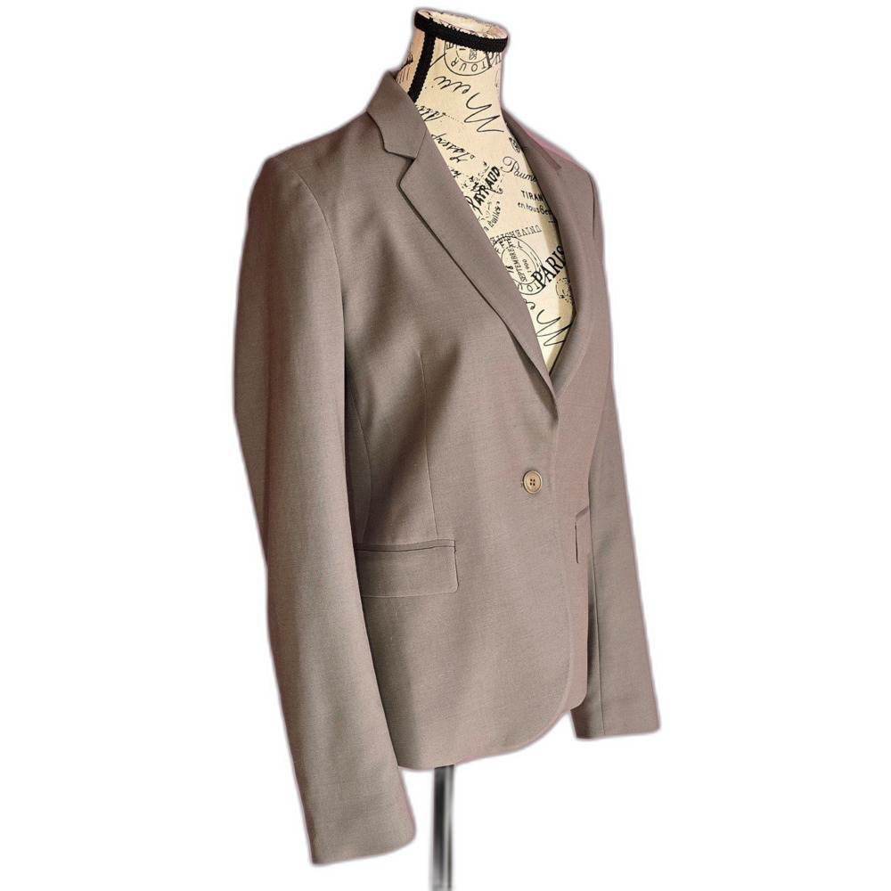 Theory Neutral Wool One Button Front Blazer Caree… - image 4